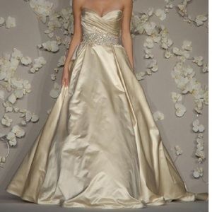 Lazaro champagne wedding dress